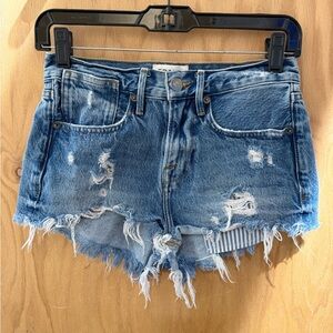 Frame Denim Distressed Blue Jean Shorts